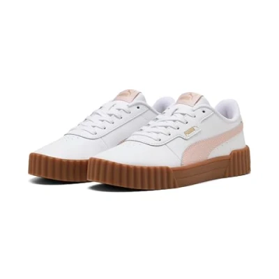 Afbeelding van Puma Carina 3.0 Sneakers laag, Dames, Maat: 42.5, White/mauve mist Leer en imitatieleer
