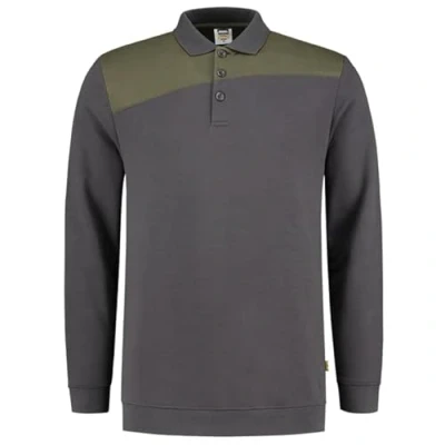 Afbeelding van Tricorp Polosweater 302004 D.grijs Zwart Naden mt.3XL