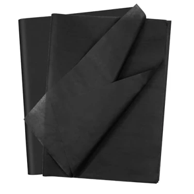 Afbeelding van 20 stuks gekleurd vloeipapier voor het inpakken van geschenken, zijdepapier knutselen, kunst, geschenkdozen en zakken, inpakpapier, kinderen (zwart)