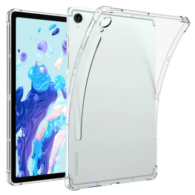 Afbeelding van Samsung Galaxy Tab S9 FE Hoes: iMoshion Shockproof Case Tablet Backcover,Softcase Transparant Siliconen En TPU (zacht) Hoezen Black