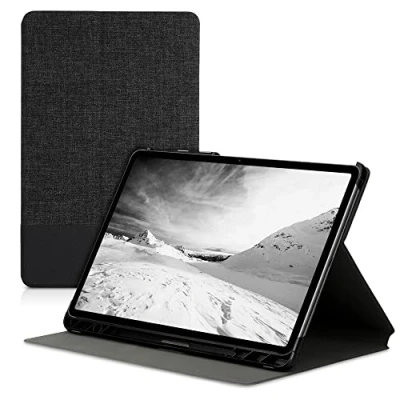 Afbeelding van kwmobile hoes geschikt voor Huawei MatePad Pro 12.6 (2021) Slanke tablethoes met standaard Tablet cover in antraciet / zwart