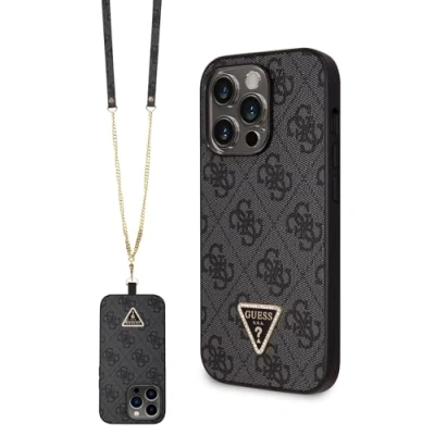 Afbeelding van Guess 4G Triangle Crossbody Back Case Geschikt voor Apple iPhone 14 Pro (6.1&quot;) Zwart