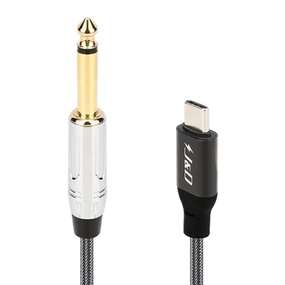 Afbeelding van J&amp;D USB Type C aan 6,35mm 1/4 inch TS Guita Audio Kabel Microfoon Koord voor Opname, Bas, Elektronische Piano, Trommels, Compatibel met iPad, iMac, MacBook, Galaxy S22/S21/S20, 2 Meter