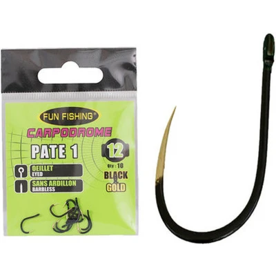 Afbeelding van Fun Fishing Haak Carpodrome Pate 1 Barbless Eyed 10 pcs Maat : 8