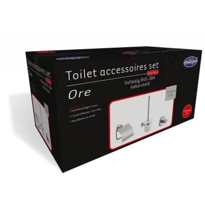 Afbeelding van Best Design One Pack toilet accessoireset Ore rvs geborsteld