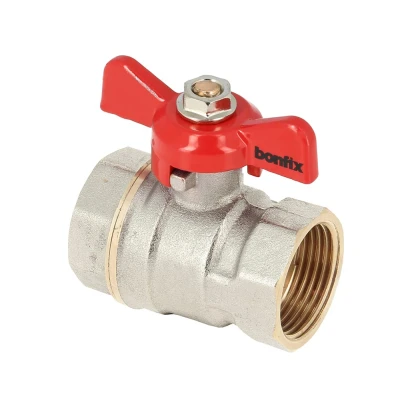 Afbeelding van Bonfix Kogelkraan Rode vlindergreep bediening 1 1/4&quot;x1 1/4&quot; PN25