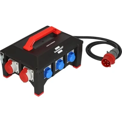 Afbeelding van Brennenstuhl Professional rubberen stroomverdeler BSV 5 / CEE stekker 32A (2m kabel H07RN F 5G6.0, 1xCEE 400V/32A, 2xCEE 400V/16A, 6x aardcontact 230V, Made in Germany)