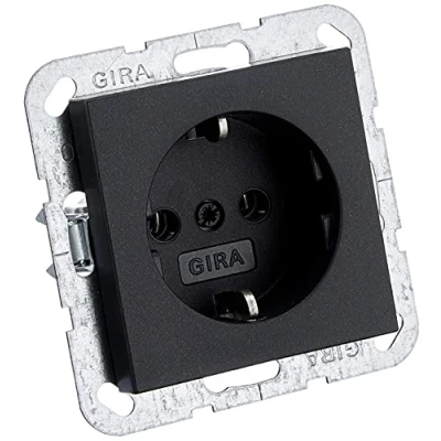 Afbeelding van GIRA 018828 Wandcontactdoos met randaarde Inzetstuk System 55, Standaard E2, Event, Event Clear, Opaque, Esprit, ClassiX Antraciet