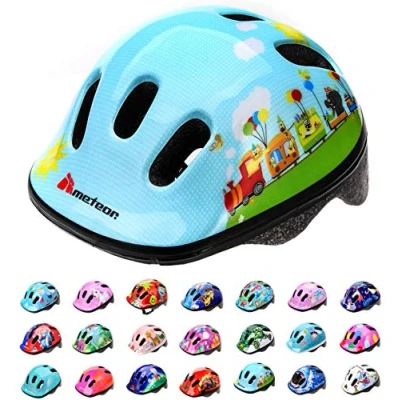 Afbeelding van meteor® fietshelm kinderhelm MTB scooter helm helmet voor downhill scheidingshelm mountainbike inliner skatehelm BMX jongens meisjes Fahrradhelmet bike (Flower, XS 44 48 cm)