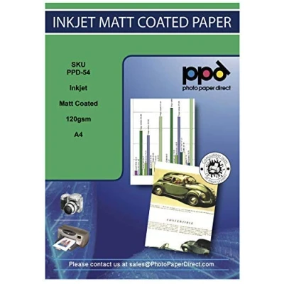 Afbeelding van PPD A4 x 50 vel PREMIUM Inkjet 120g Printpapier Eenzijdig Mat Gecoat Voor Full Colour en Hoge Resolutie Fotoprints 54