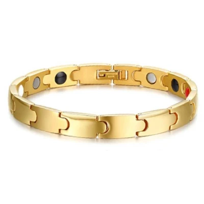 Afbeelding van Mendes heren armband Magneten Edelstaal Goudkleurig