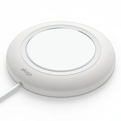 Afbeelding van elago MS Oplaad Silicone Pad Compatibel met MagSafe Oplader iPhone 15,14,13,12, en Andere Draadloze Oplaadtelefoons, AirPods Pro 2 &amp; 1, 3 (Wit)