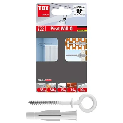 Afbeelding van TOX 051701131 haakplug Pirat Will O m. multifunctionele plug Trika BL, inhoud: 4 stuks in blisterverpakking