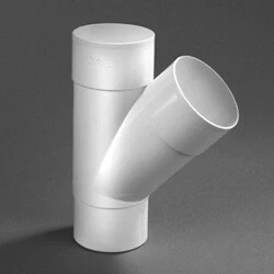 Afbeelding van PVC U T stuk 45 80 mm, lijmmof x verjonging
