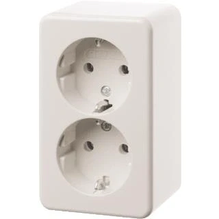 Afbeelding van Berker Opbouw wandcontactdoos+ra 2 voudig wit