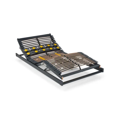 Afbeelding van Beter Bed Bossflex 600 Deluxe Lattenbodem 90 x 210 cm Elektrisch Verstelbaar Bedbodem Draadloos Max. 120kg Antraciet/Geel