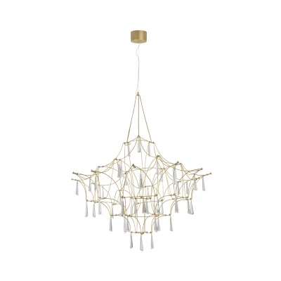 Afbeelding van Nova Luce, Hanglamp, GORO LED hanglamp goud 20W warm wit 160x80cm 9116820
