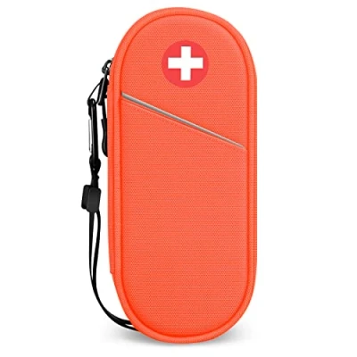 Afbeelding van SITHON EpiPen Medische Draagtas Geïsoleerd, Reismedicatie Organizer Tas Noodzaak voor 2 EpiPens, Astma inhalator, Anti histamine, Auvi Q, Allergiemedicijn Essentials, (Oranje)