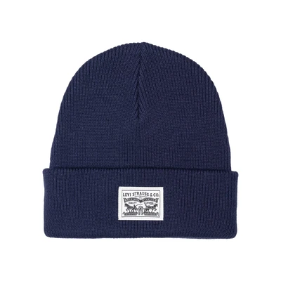 Afbeelding van Levi&#039;s Backpatch Beanie Unisex Muts, Maat: One Size, Dark blue