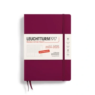 Afbeelding van LEUCHTTURM1917 370634 Academische weekplanner medium (A5) 2025, 18 maanden 07.2024 12.2025, hardcover, rood (Port Red)