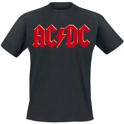 Afbeelding van AC/DC Red Logo T shirt zwart L Katoen Band merch, Bands, Duurzaamheid