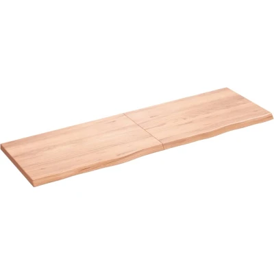 Afbeelding van vidaXL Wastafelblad 160x50x(2 4) cm behandeld massief hout lichtbruin