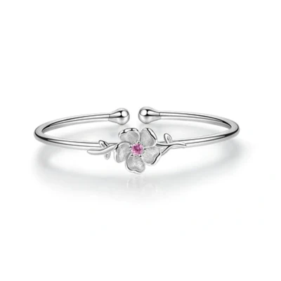 Afbeelding van N3 Collecties 925 Sterling Zilveren Bloem Open Manchet Armband Voor Vrouwen