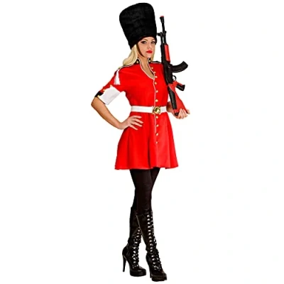 Afbeelding van Widmann Politie &amp; Detective Kostuum Royald Gard Dames Beefeater Vrouw Rood Medium Carnavalskleding Verkleedkleding