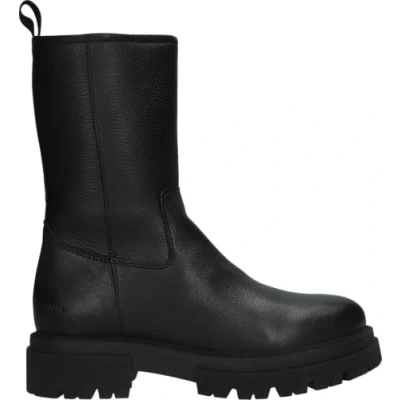 Afbeelding van Blackstone Rayna Enkellaarsjes met plateauzool, Dames, Maat: 38, Black Leer