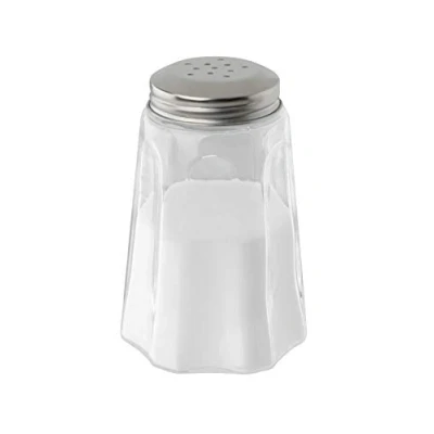 Afbeelding van FMprofessional 22502 zoutvaatje 280 ml, glas/roestvrij staal, doorzichtig, zilver