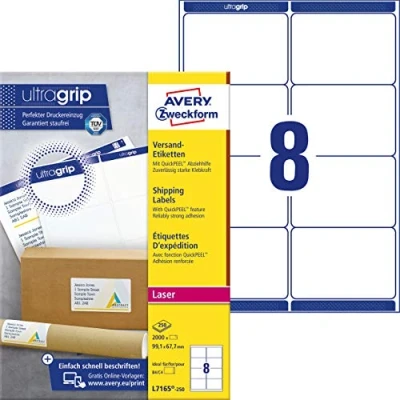 Afbeelding van AVERY Zweckform Verzendetiketten, 99,1 x 67,7 mm, helder wit