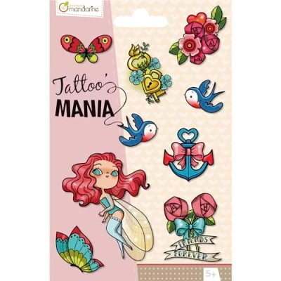 Afbeelding van Avenue Mandarine CC002O Tattoo Mania, ideaal voor kinderen vanaf 5 jaar, 1 verpakking, feeën