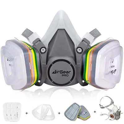 Afbeelding van AirGearPro M 500 Adembeschermingsmasker met filter, ABEK1 P2, gasmasker, stoffilter voor lakken, werken, slijpen, fijnstof