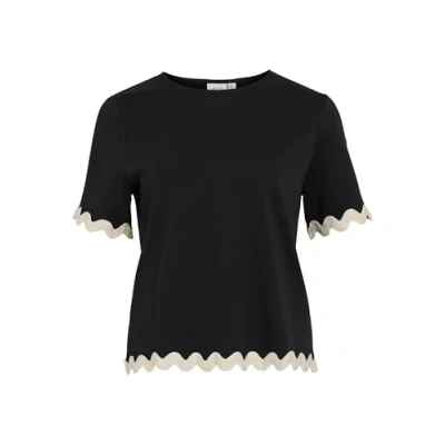 Afbeelding van VILA Vicalisa Oneck Tshirt basic, Dames, Maat: XS, Black