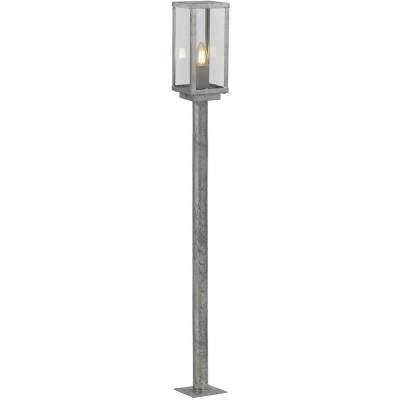 Afbeelding van Searchlight Antiek zilveren terraslamp Box II 90cm 90151 900SI