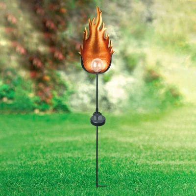 Afbeelding van Globo LED solarlamp 33472 met metalen vlam