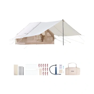 Afbeelding van VEVOR Opblaasbare Tent 3 5 Persoons Glamping met Pomp Luifel 3x2x2m