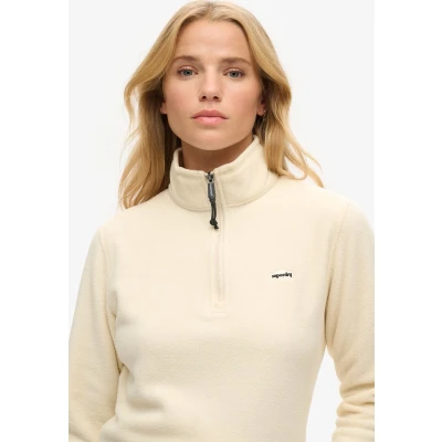 Afbeelding van Superdry Vrouwen Polarfleecetrui met Halve Rits Crème Grootte: 44