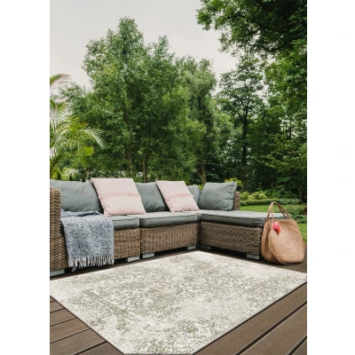 Afbeelding van Brussels Vintage Buitenkleed Indoor &amp; Outdoor Vloerkleed Tuinkleed, Balkonkleed Linnen Beige 80x150 cm Rechthoek Polypropyleen