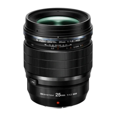 Afbeelding van OM SYSTEM M. Zuiko Digital ED 25mm 1:1.2 Pro lens, geschikt voor alle MFT camera&#039;s (Olympus D &amp; Pen modellen, Panasonic G serie), zwart
