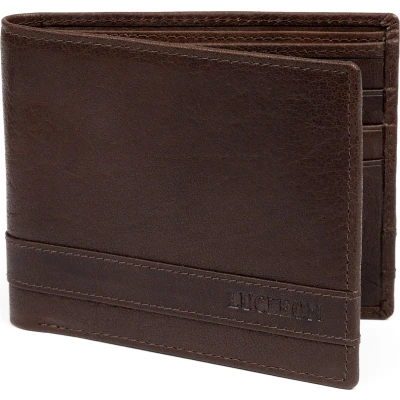 Afbeelding van Lucleon Montreal luxe bruine leren RFID portemonnee voor heren