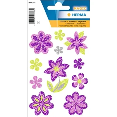 Afbeelding van 10x Herma Stickers bloemen, de diamant glitters