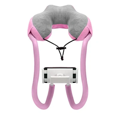 Afbeelding van MoKo Neck Phone Holder, Lazy Gooseneck Pillow Holder Bracket, 360 Rotation Stand for 4 11&quot; Devices, fits iPhone 16/Pro/Pro Max/Plus, 15/Pro/Pro 14/Pro/Pro Pink