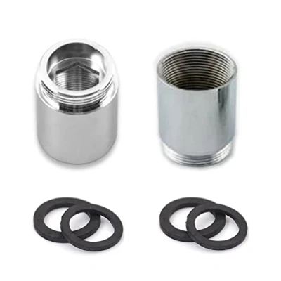 Afbeelding van HATOOLHA Set van 2 messing kraanadapters, kraanverlenging, 22 mm vrouwelijk naar mannelijke schroefdraad voor waterzuiveraar zilver 8120XTKJ