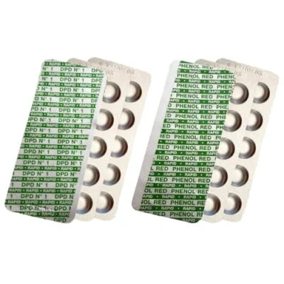 Afbeelding van Harren24 testtabletten voor de wateranalyse schudtesters (Rapid) vrij chloor DPD1 pH waarde Phenol Red, reagenstabletten, zwambadwatertester, 60x 100x 200x 500x 1000x (2x30 tabletten)