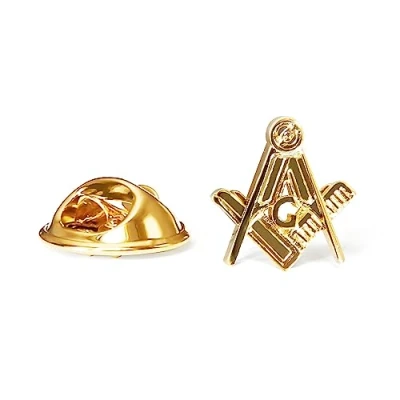 Afbeelding van The Masonic Collection Craft Square &amp; Compass Vrijmetselaarsbadge met G 100% gepolijst een perfect vrijmetselaarscadeau voor vrijmetselaars verkrijgbaar in goud en zilver, 10mm x 9mm, Metaal
