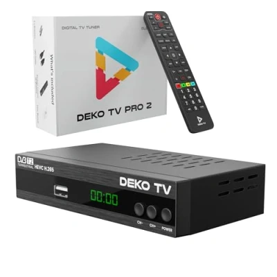 Afbeelding van Deko tv PRO2 Digitale terrestrische decoder 2024, wifi, DVB T2 PVR HEVC, main 10 bits, USB multimedia [2 in 1 afstandsbediening]
