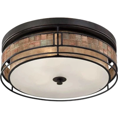 Afbeelding van Quoizel LED Plafondlamp Laguna 3X E27 Max 40W Dimbaar Renaissance Copper