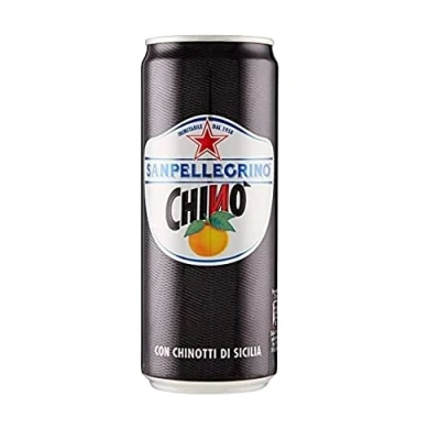 Afbeelding van 48x San Pellegrino blik Chinotto Chinò 330 ml Italië bittere sinaasappel limonade