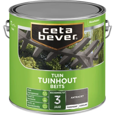 Afbeelding van Ceta Bever Tuinbeits Tuinhout Transparant 034 Antraciet 2,5 liter Blanke lak &amp; Beits